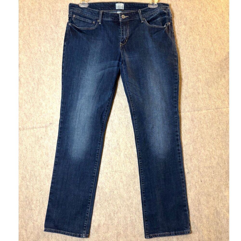 Levi’s Demi Curve Straight Leg Jeans Womens 16/33 Dark Indigo Stretch